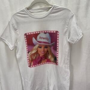 Pink howdy cowgirl graphic tee